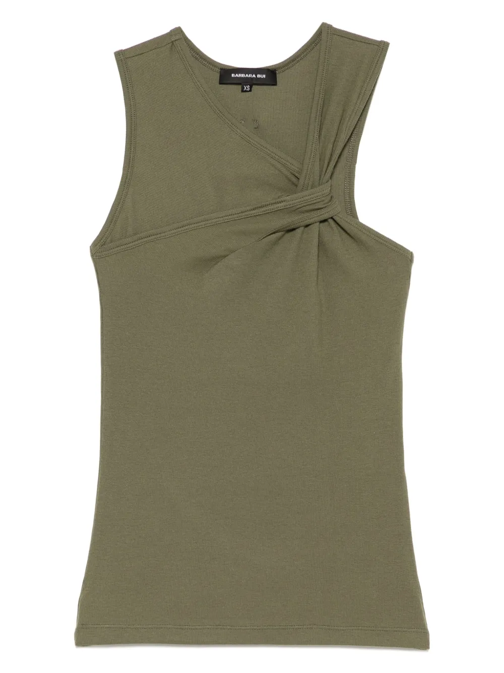 asymmetric draped-detail tank top