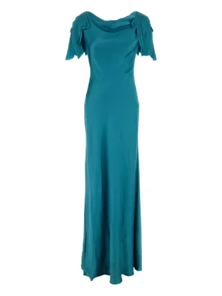 Alberta Ferretti Satin Dress | Blue | FARFETCH