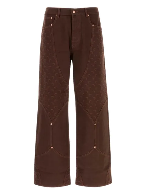 Marine Serre pantalones con diseño bordado