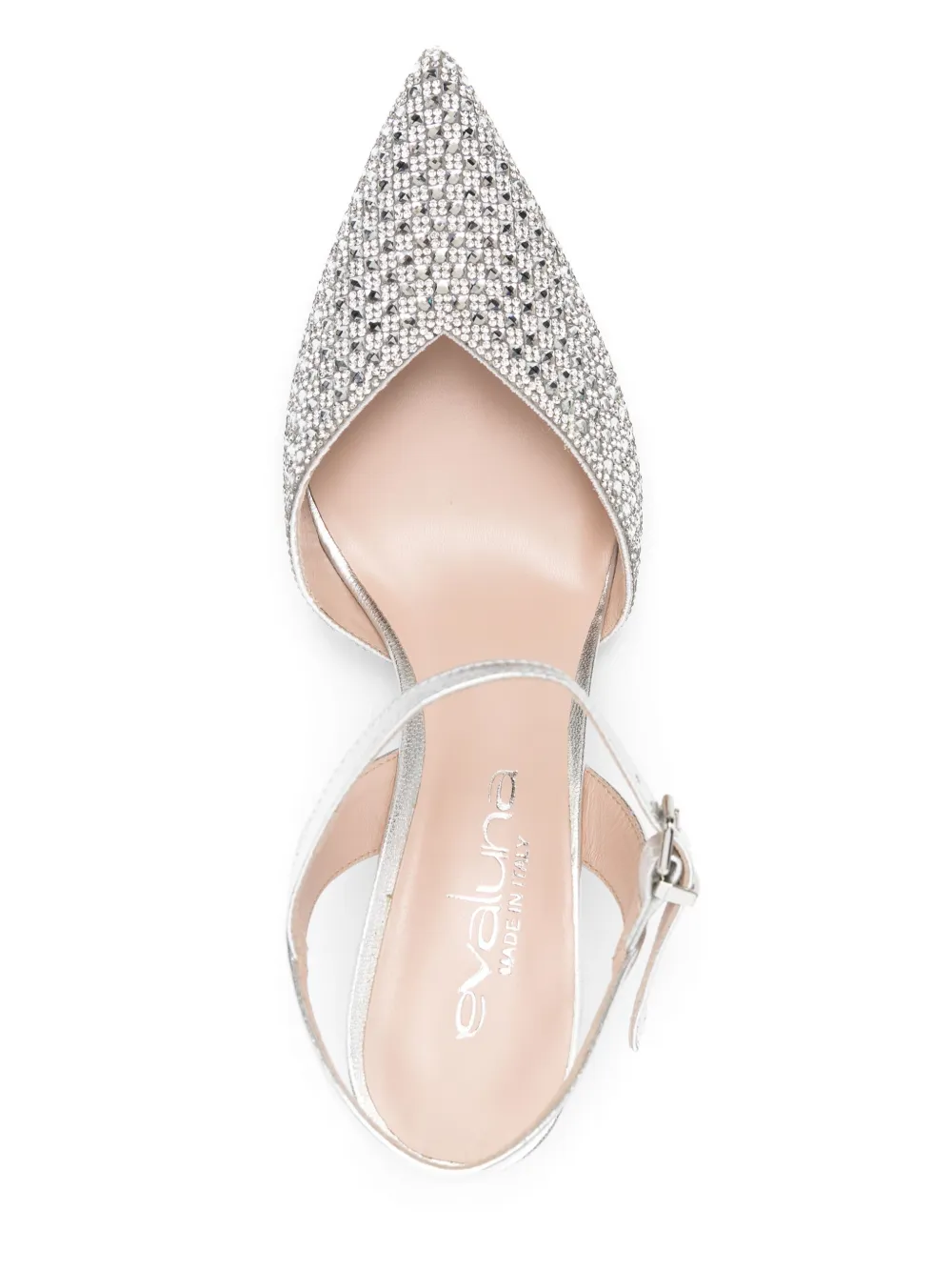 Evaluna 60mm Rhinestone-embellished Pumps In Silver