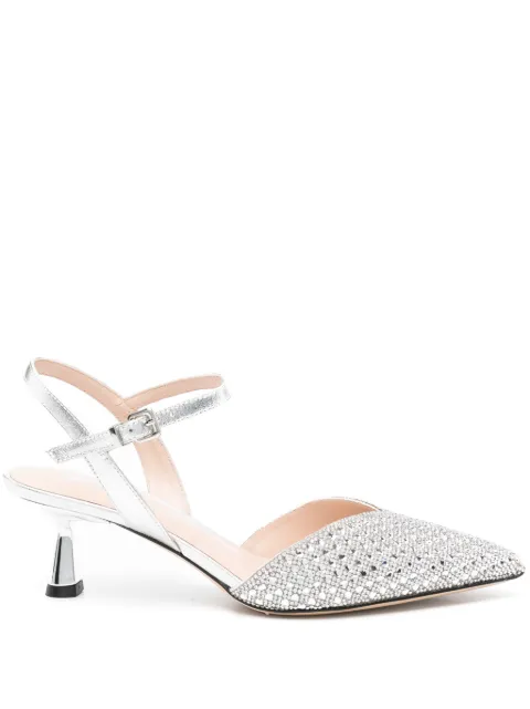 Evaluna 60mm rhinestone-embellished pumps