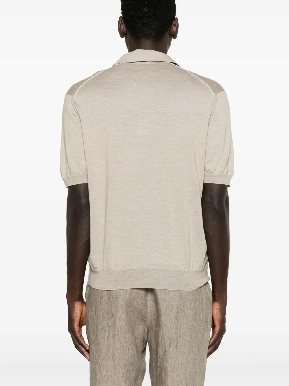Zegna Fijngebreid poloshirt Beige