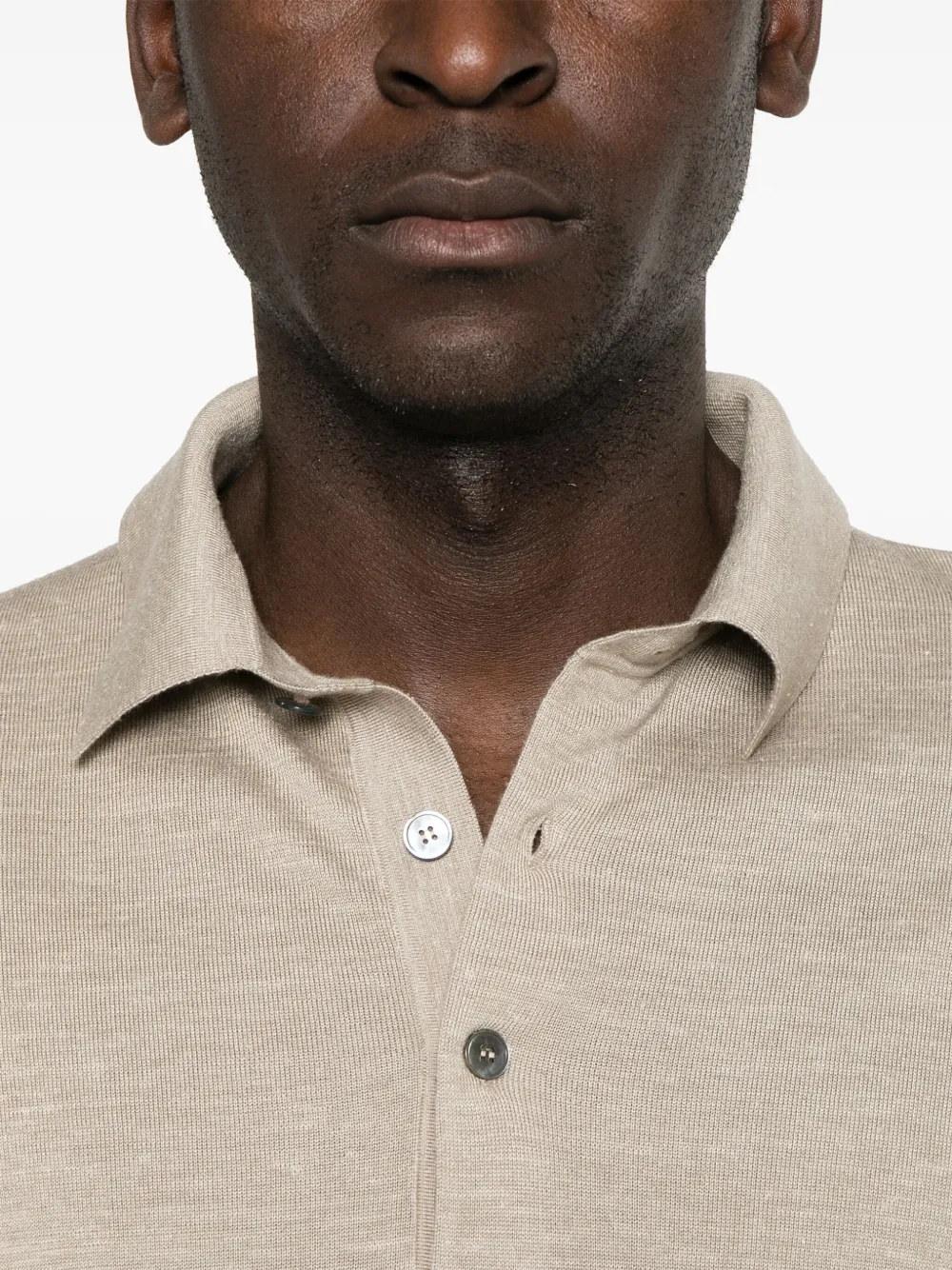 Zegna Fijngebreid poloshirt Beige
