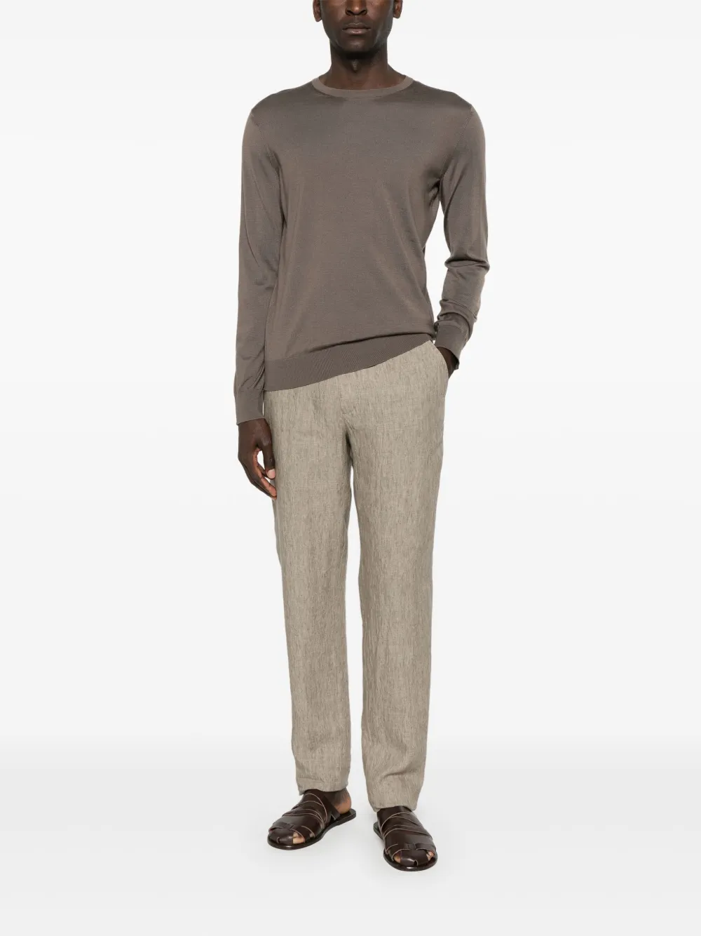 Zegna linen trousers - Bruin