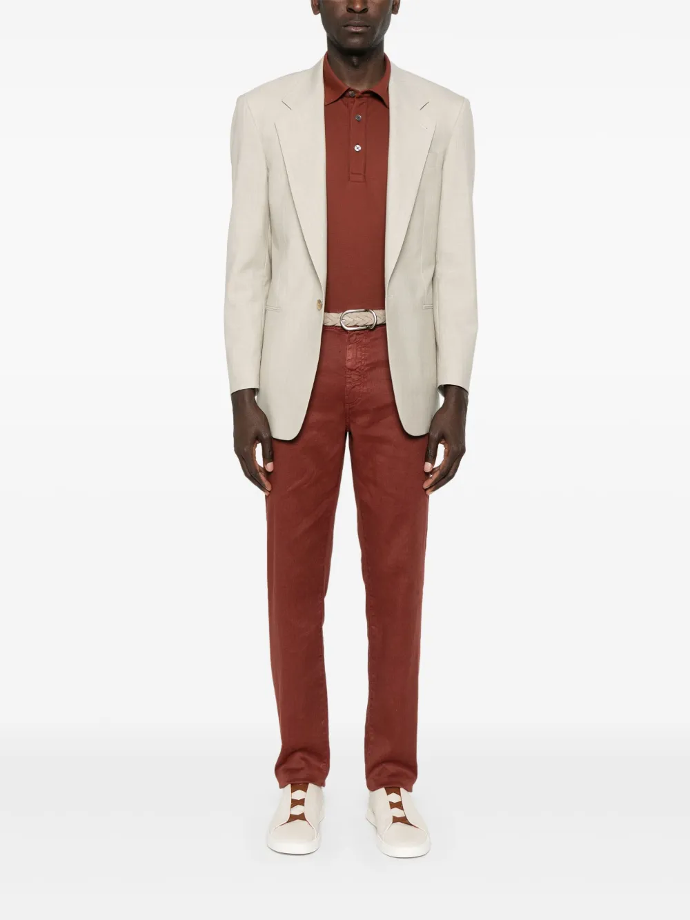Zegna logo-patch jeans - Rood