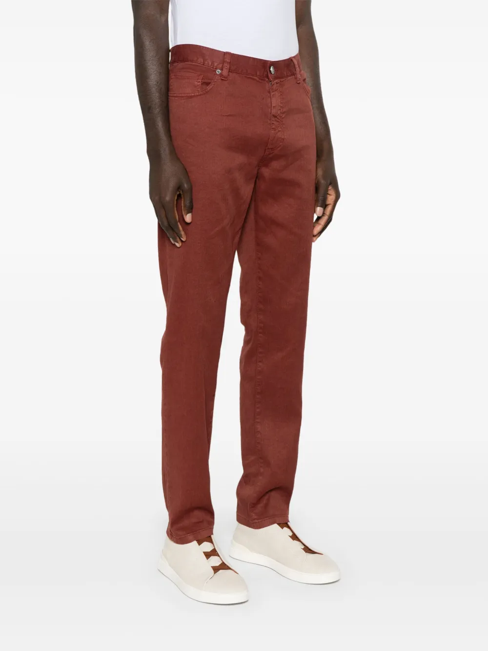 Zegna Jeans met logopatch Rood