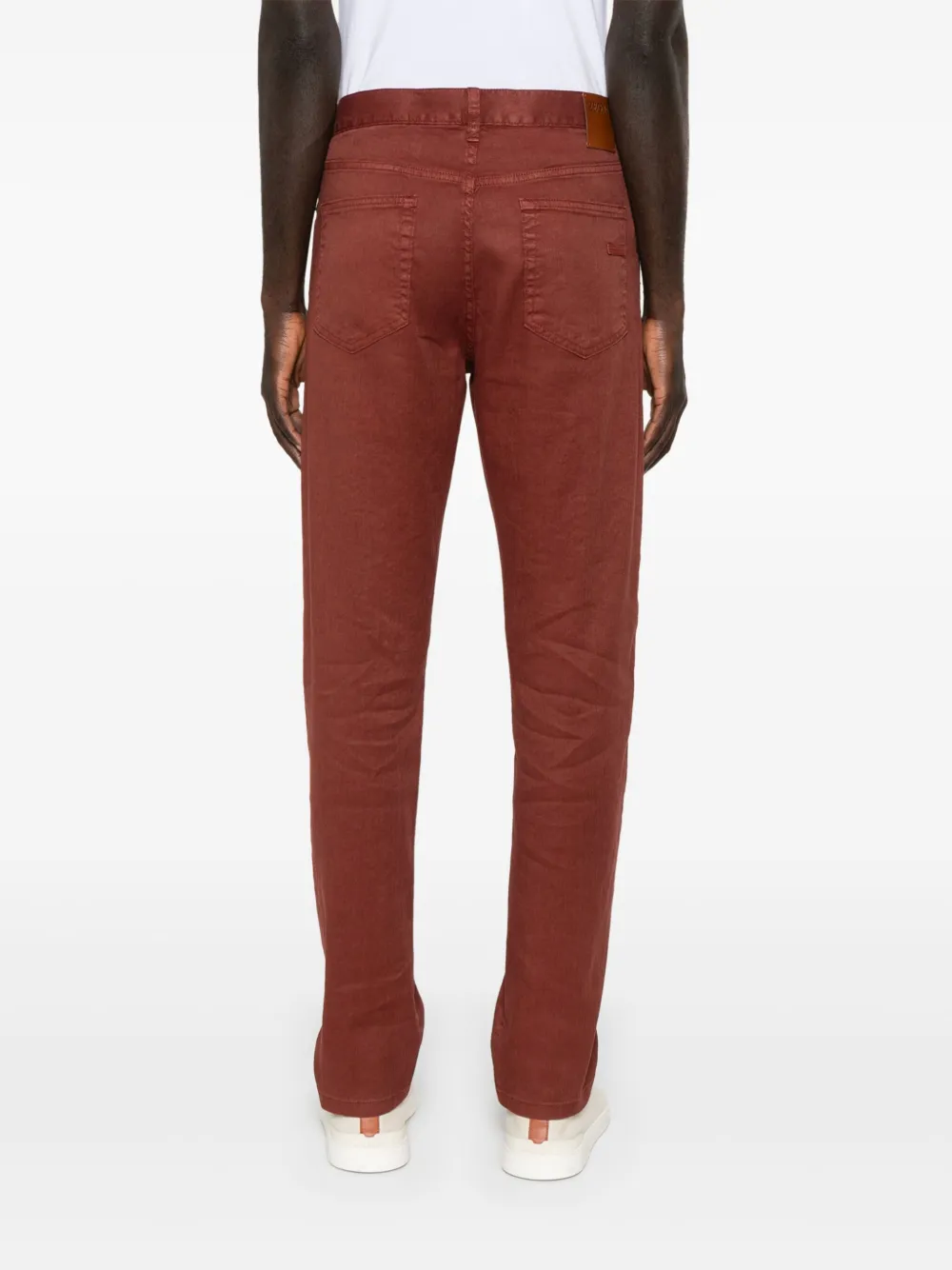 Zegna Jeans met logopatch Rood