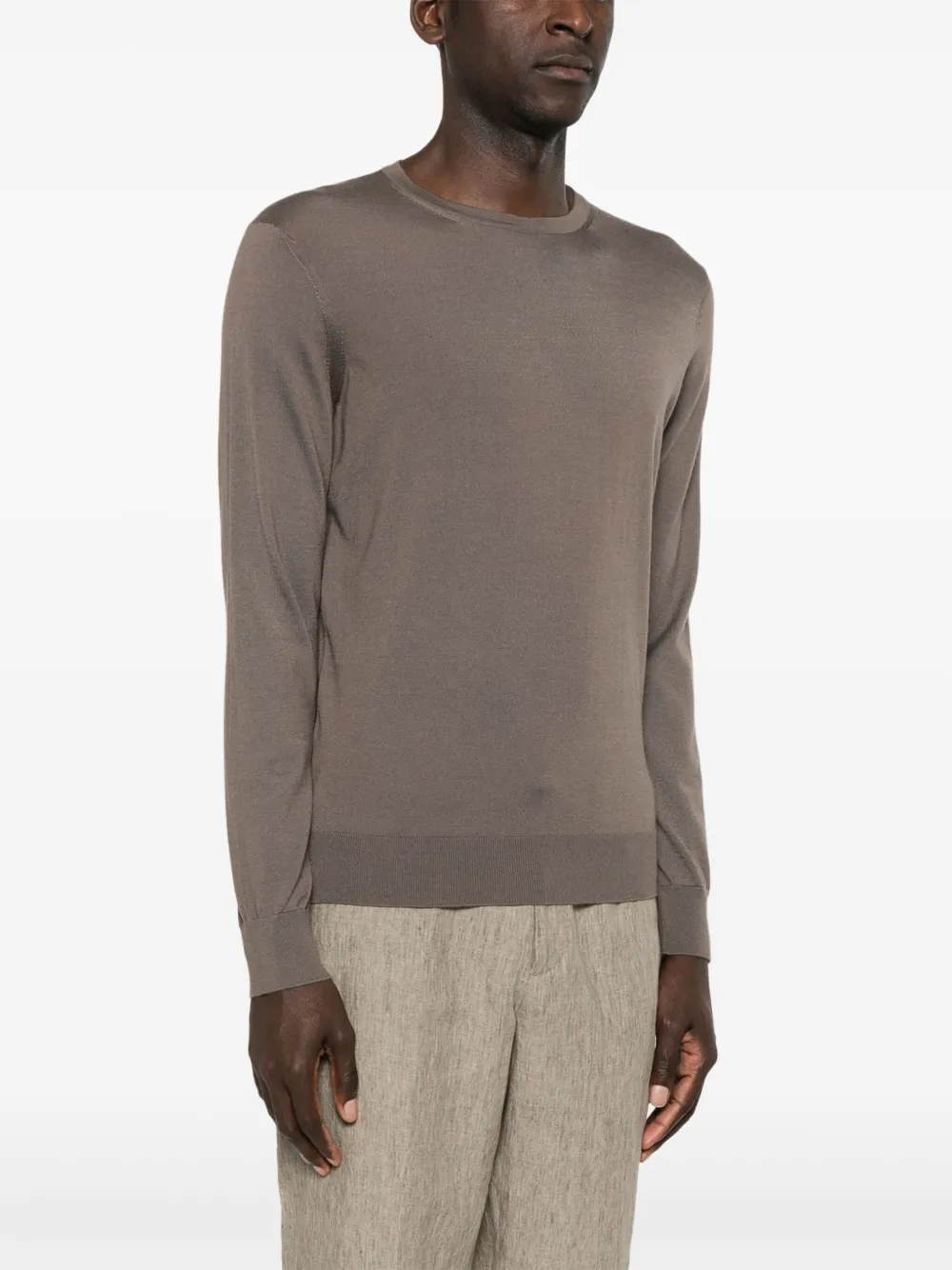 Zegna Fijngebreide top Bruin