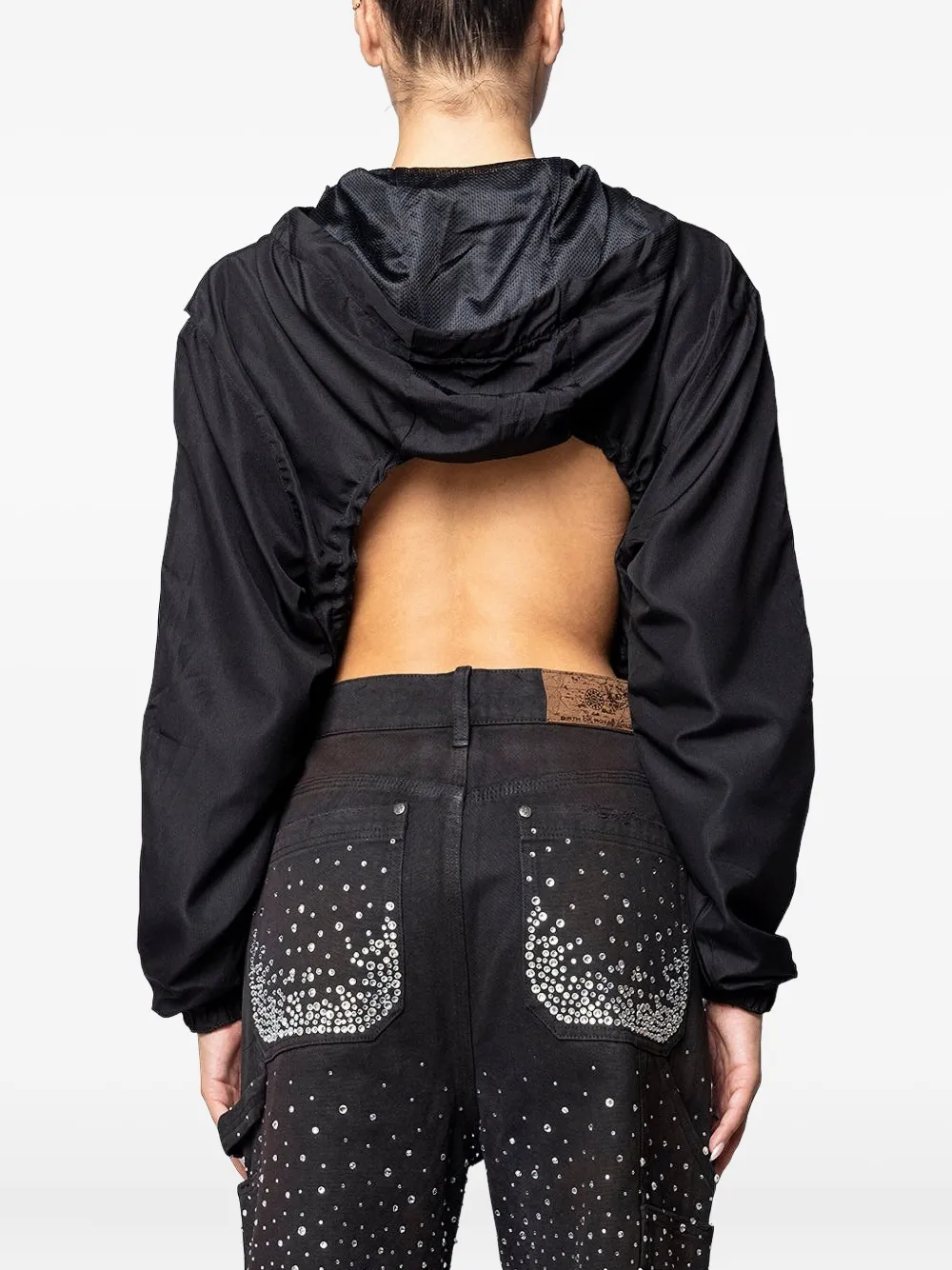Prototypes Stripe-detail Hooded Jacket In Black