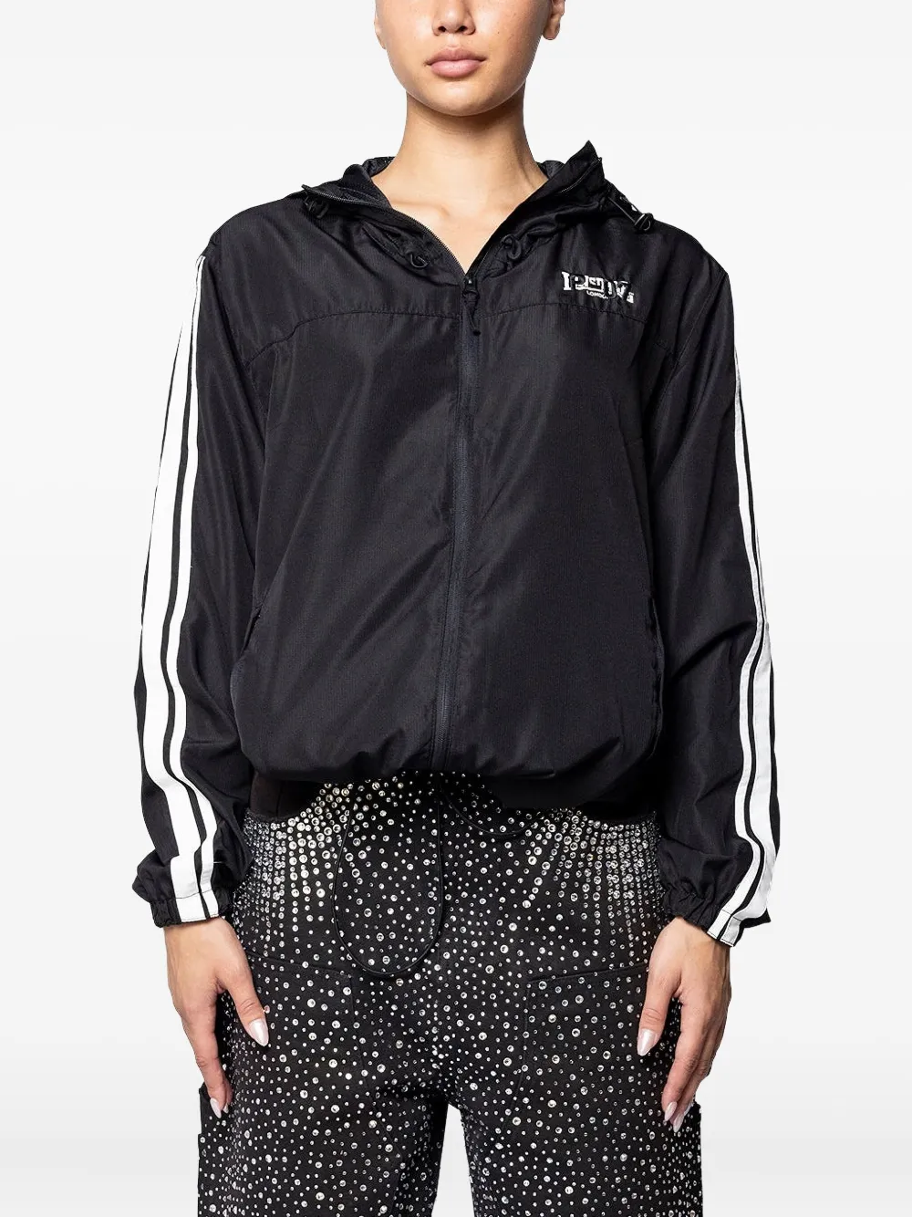 Prototypes Stripe-detail Hooded Jacket In Black