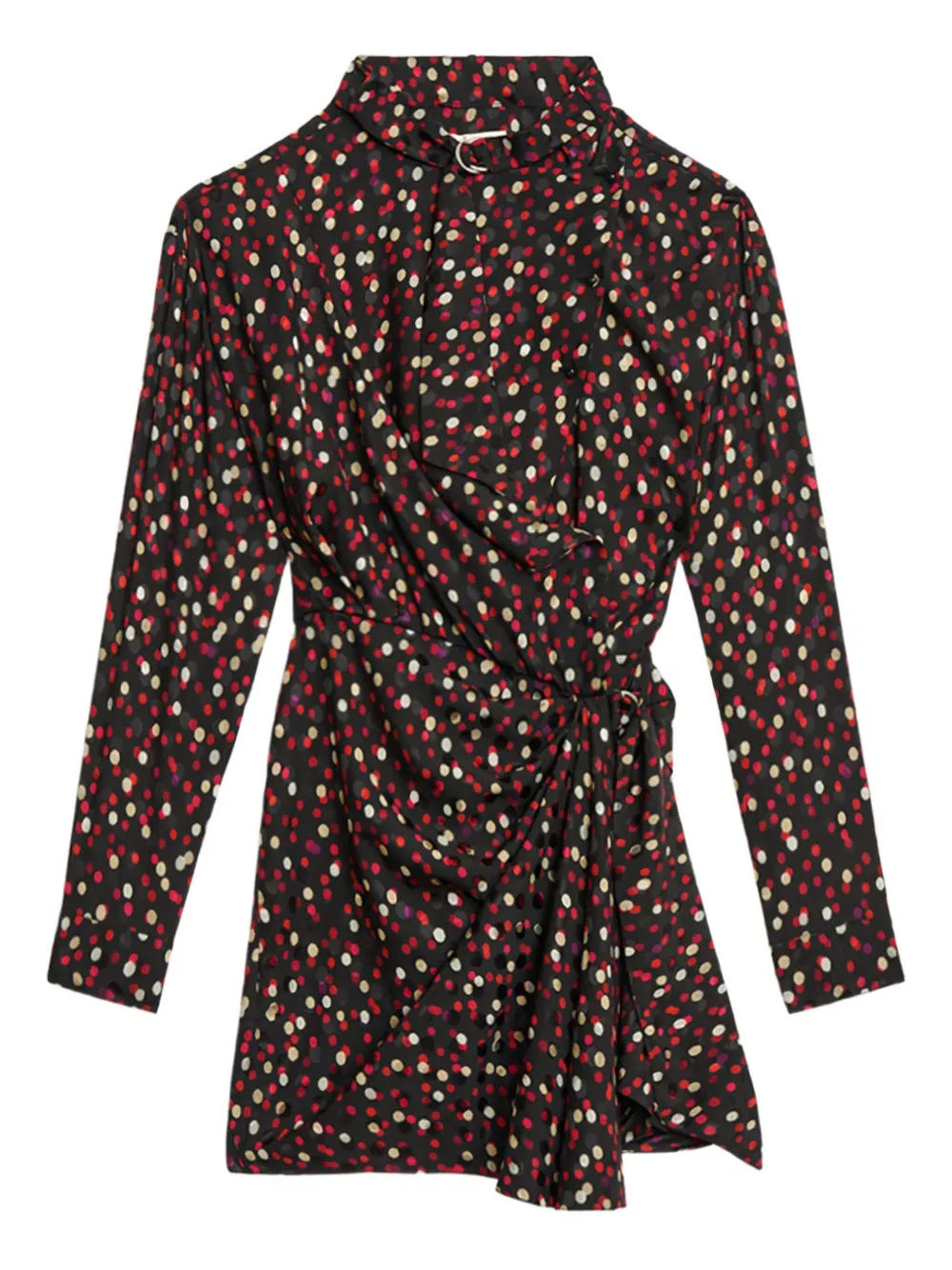 ISABEL MARANT ポルカドット ラップドレス - ブラック ISABEL MARANT ポルカドット ラップドレス - ブラック