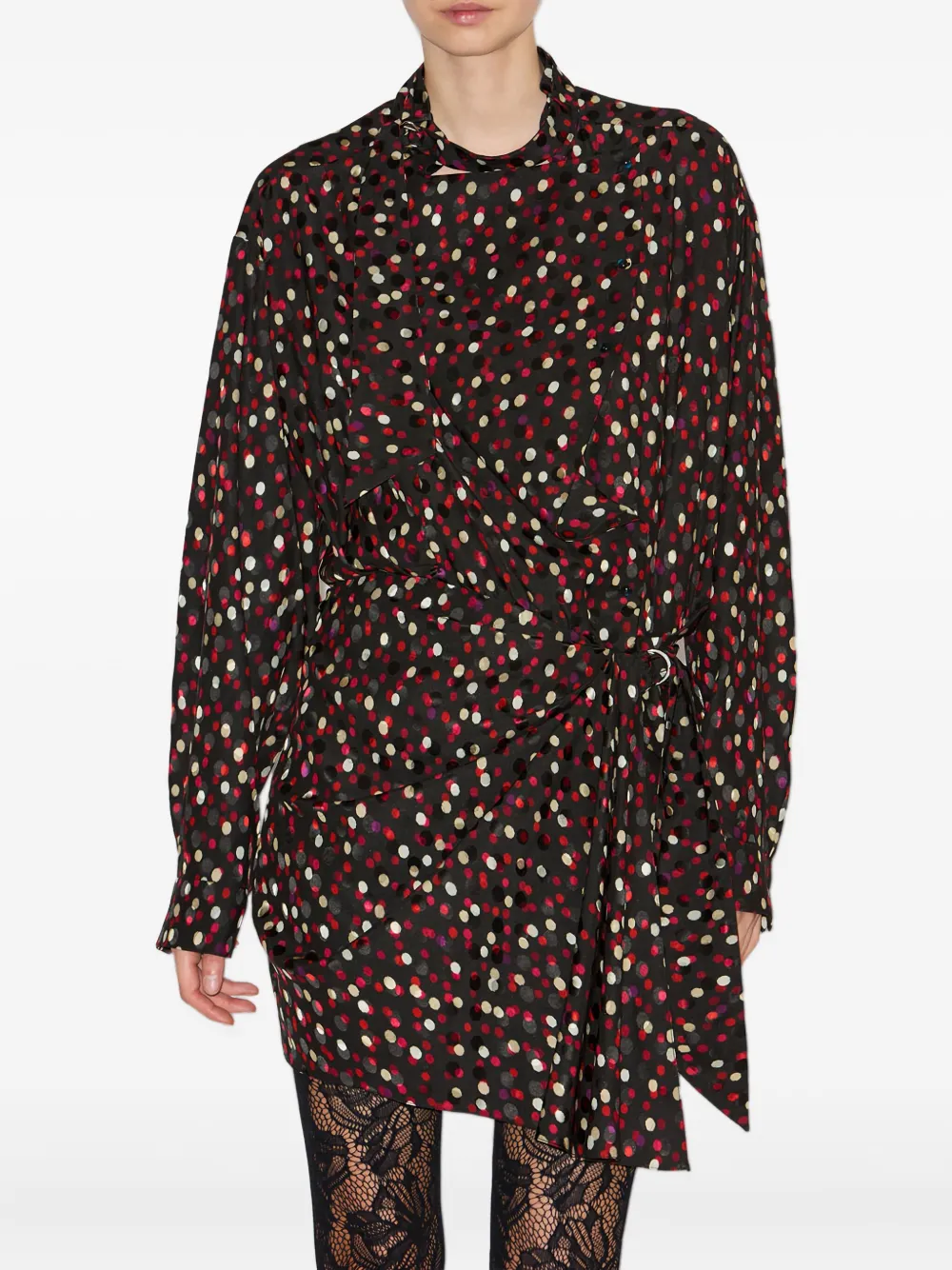 ISABEL MARANT polka-dot wrap dress - Zwart