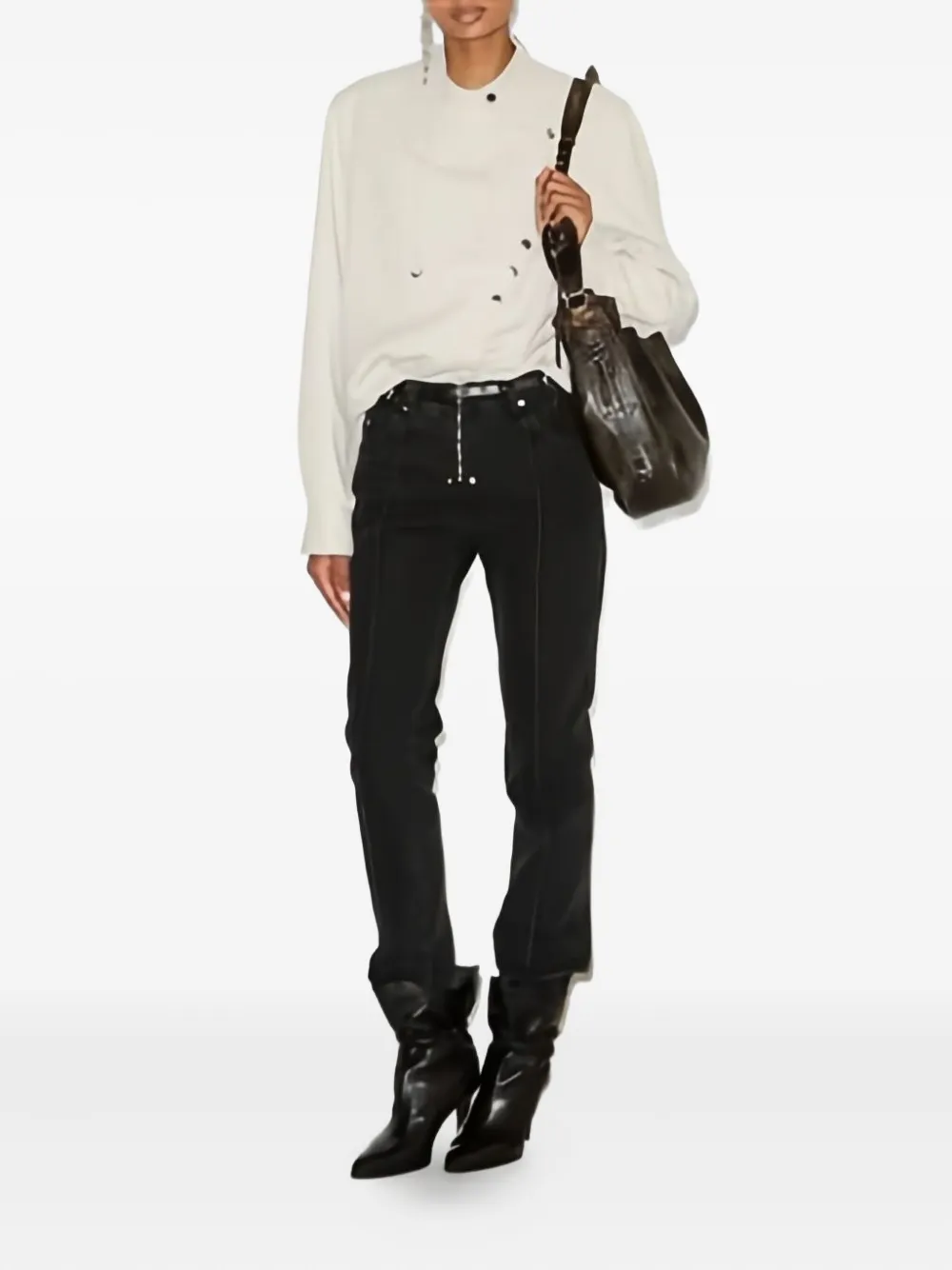 ISABEL MARANT Silviana broek met ritsdetail - Zwart