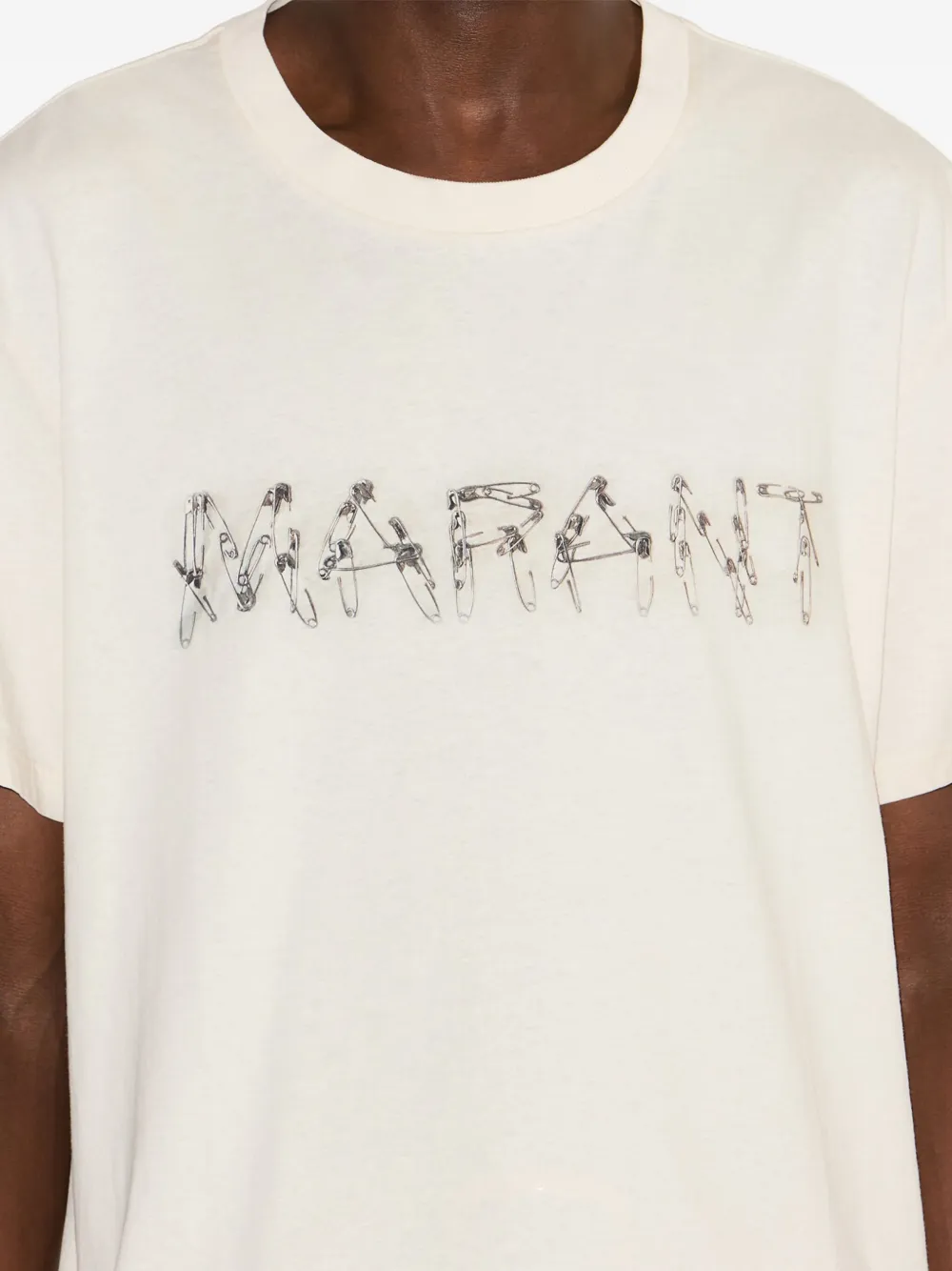 MARANT T-shirt met veiligheidsspeld logo Beige