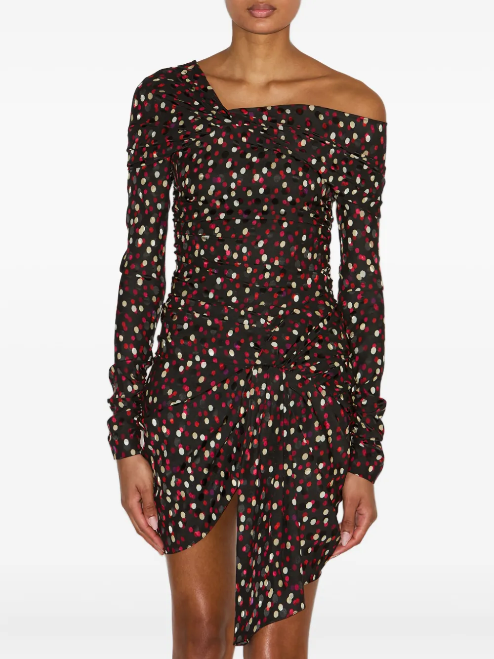 ISABEL MARANT Elara mini-jurk met stippen Zwart