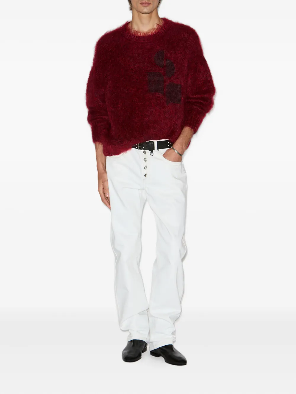 Isabel Marant Mirello Embroidered Jumper In Burgundy