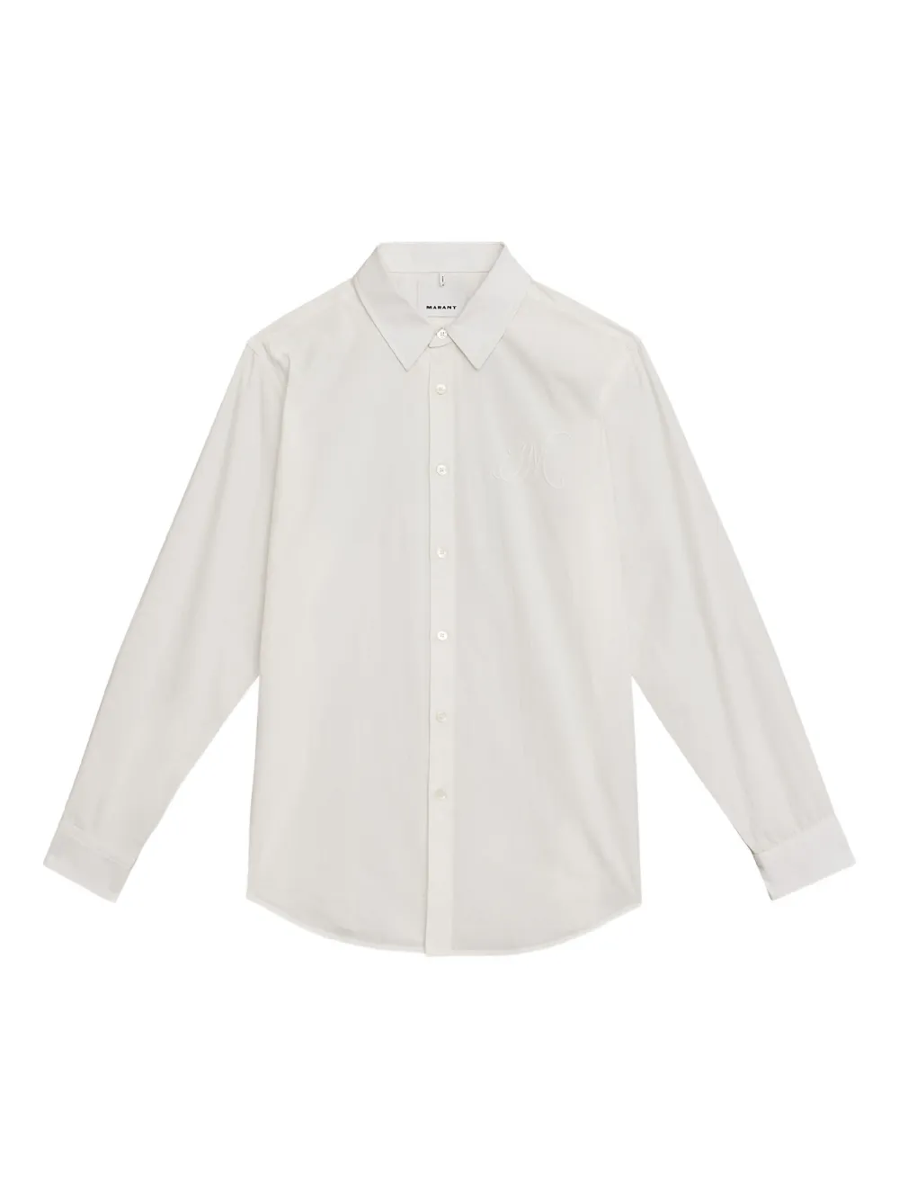 MARANT embroidered long-sleeve shirt | White | Image 1