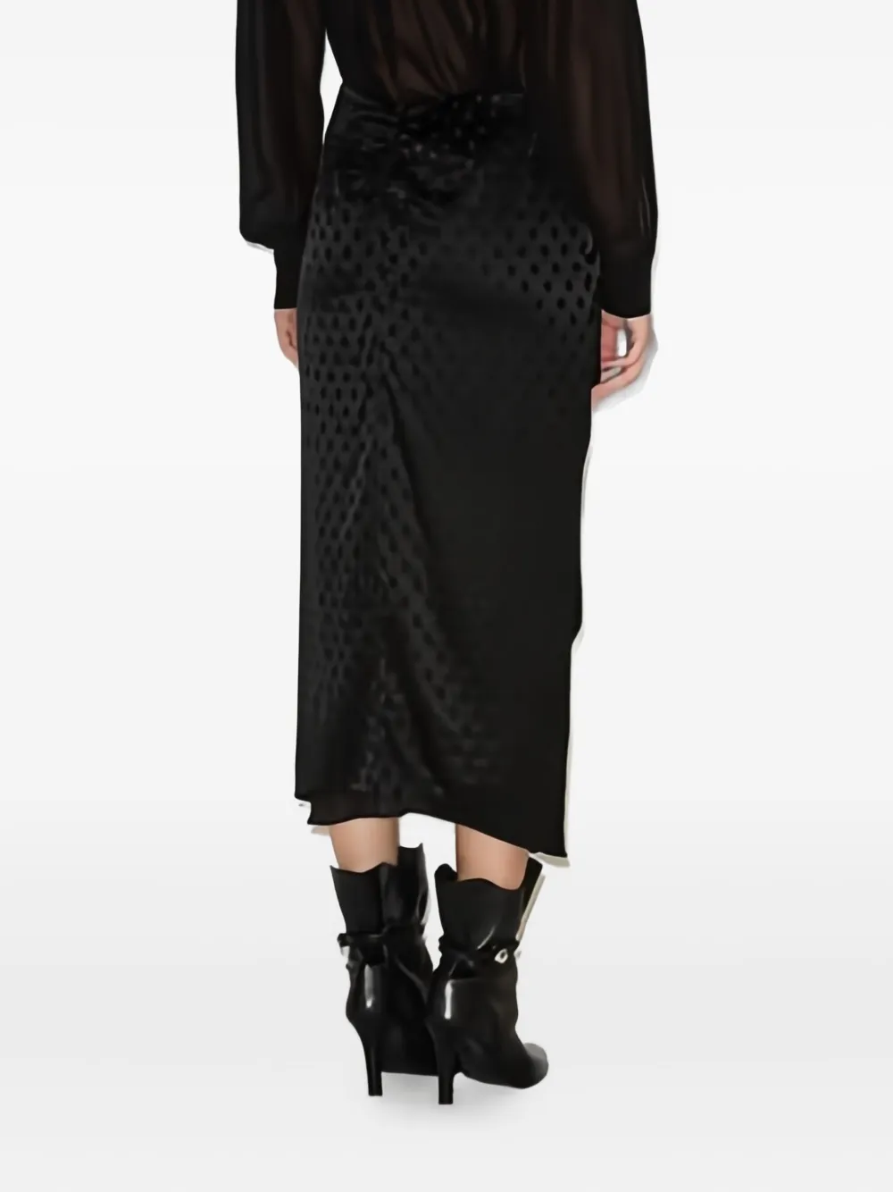 Isabel Marant Breen Polka-dot Draped Skirt In Black