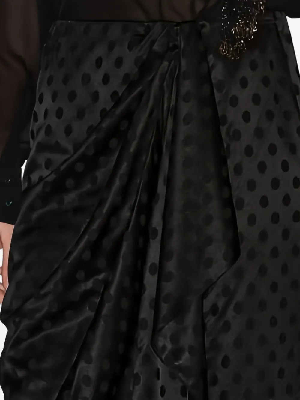 Isabel Marant Breen Polka-dot Draped Skirt In Black