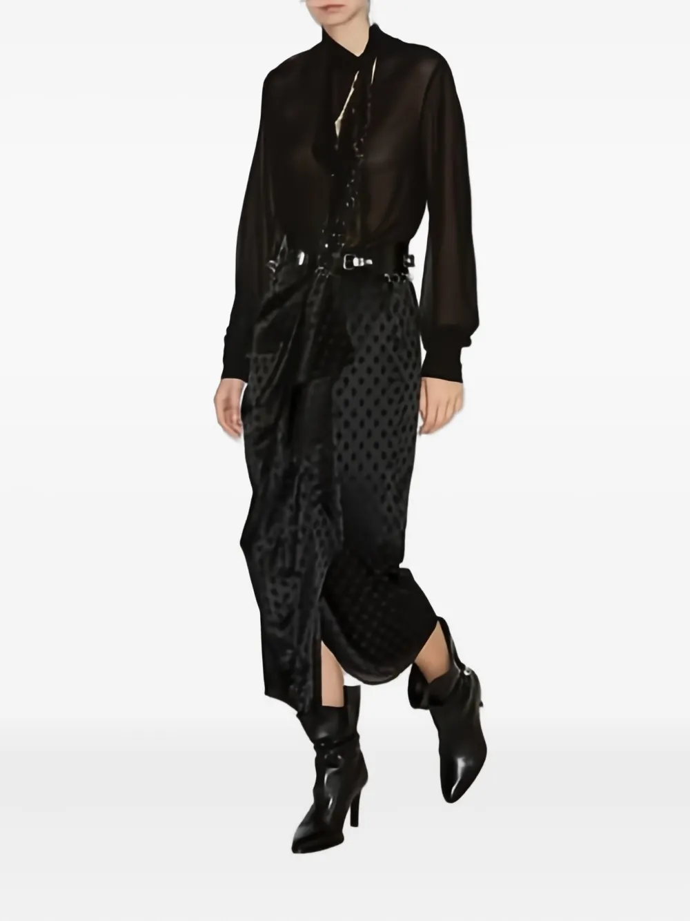 Isabel Marant Breen Polka-dot Draped Skirt In Black