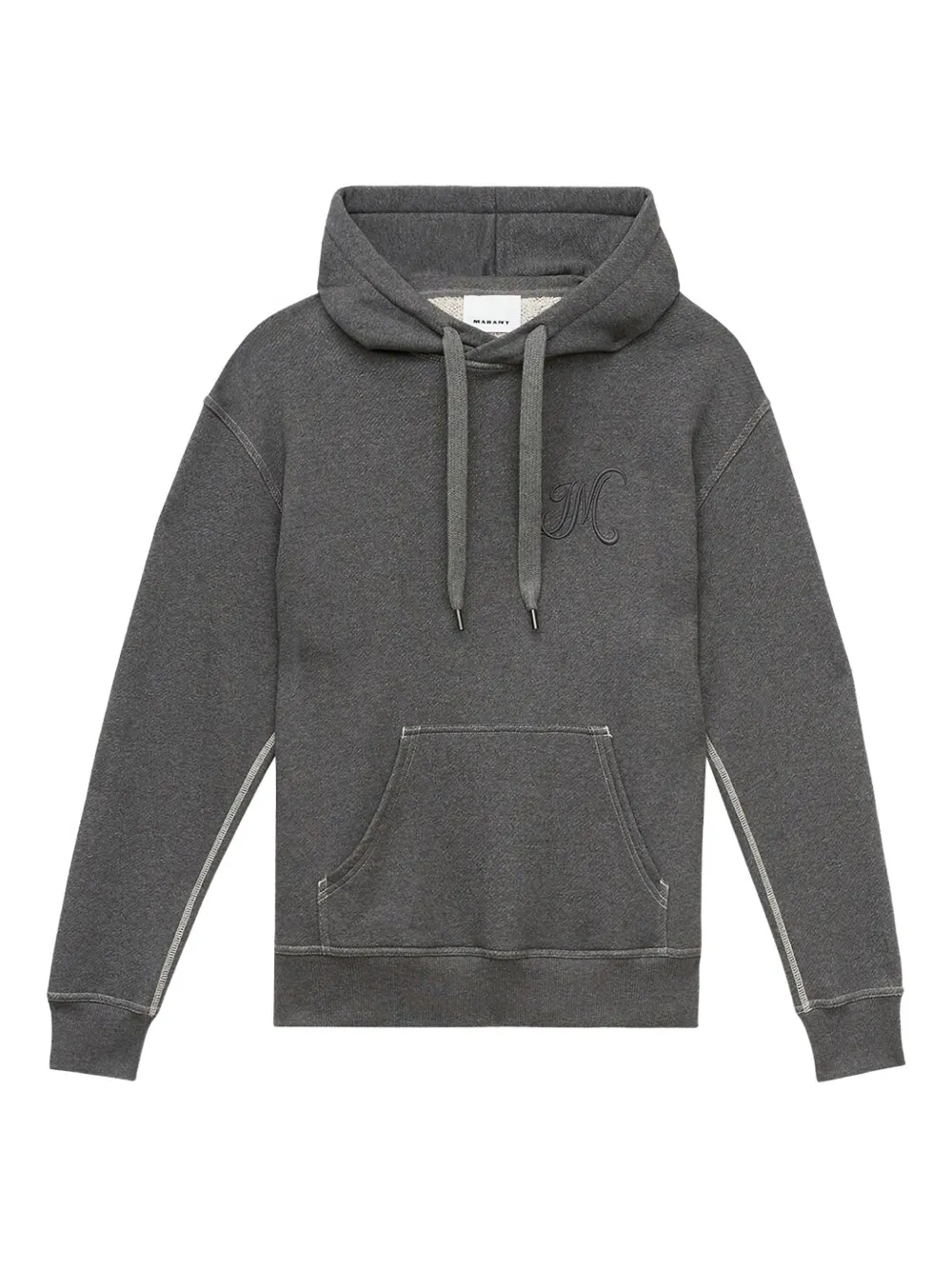 MARANT logo-embroidered hoodie | Grey | Image 1