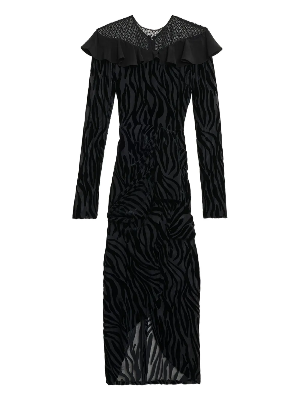 Isabel Marant Zebra-print Asymmetric Dress In Black