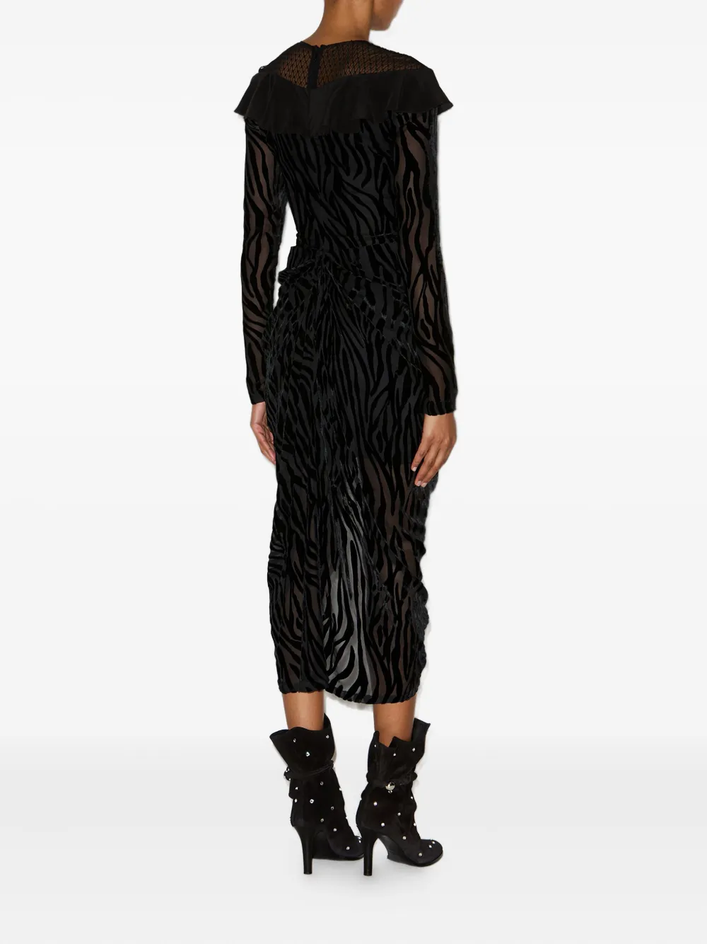 Isabel Marant Zebra-print Asymmetric Dress In Black