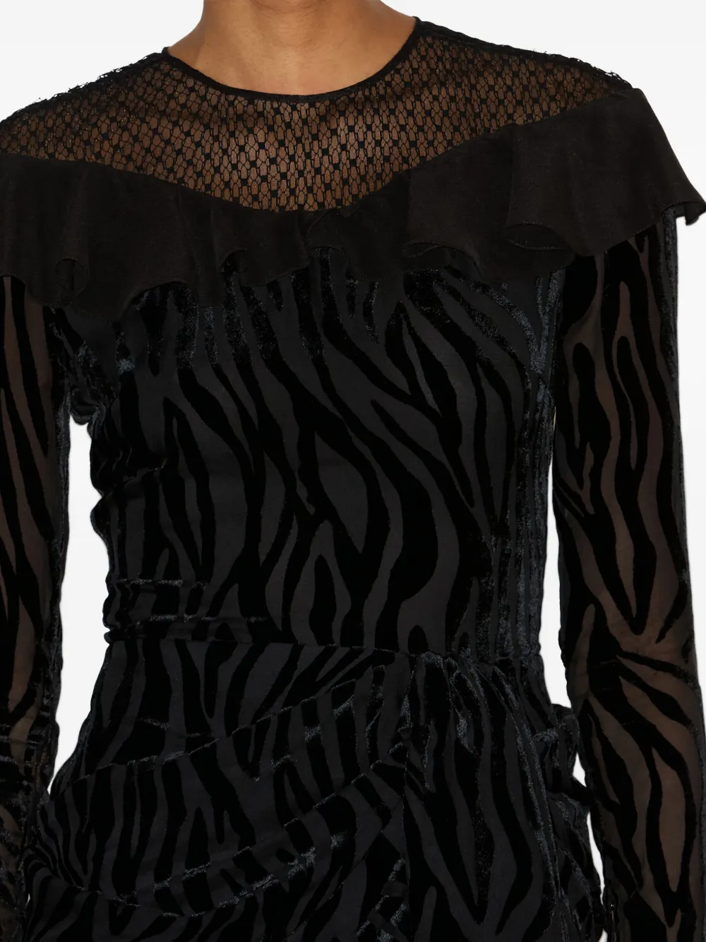 Isabel Marant Zebra-print Asymmetric Dress In Black