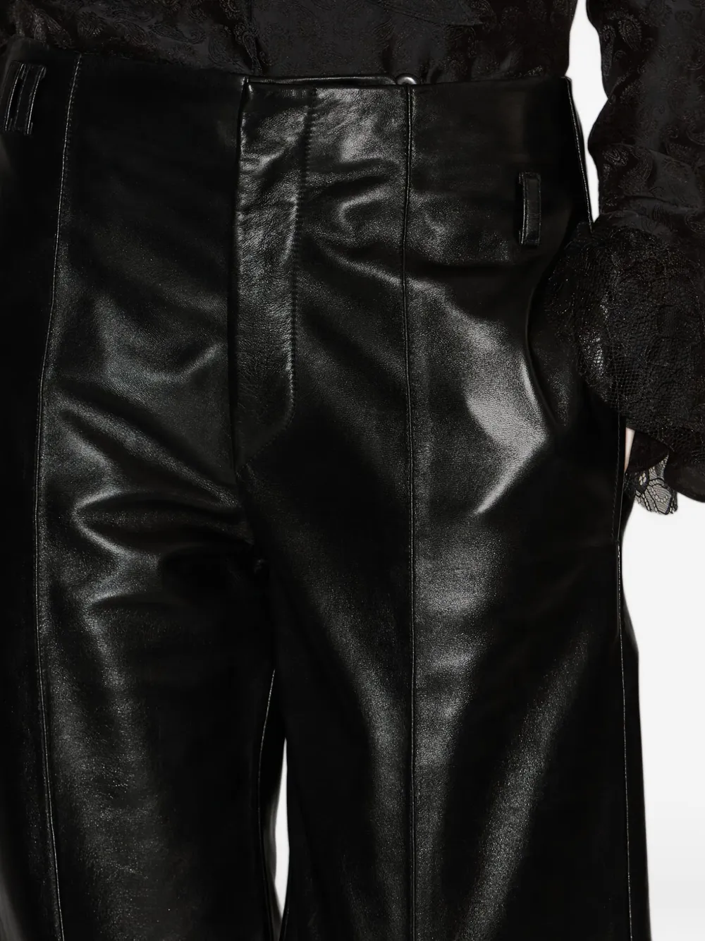 Isabel Marant Ciara Leather Trousers In Black