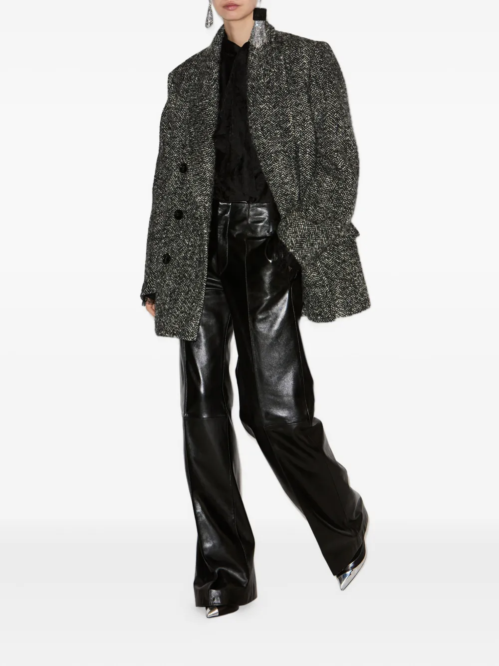 ISABEL MARANT Ciara leren broek - Zwart
