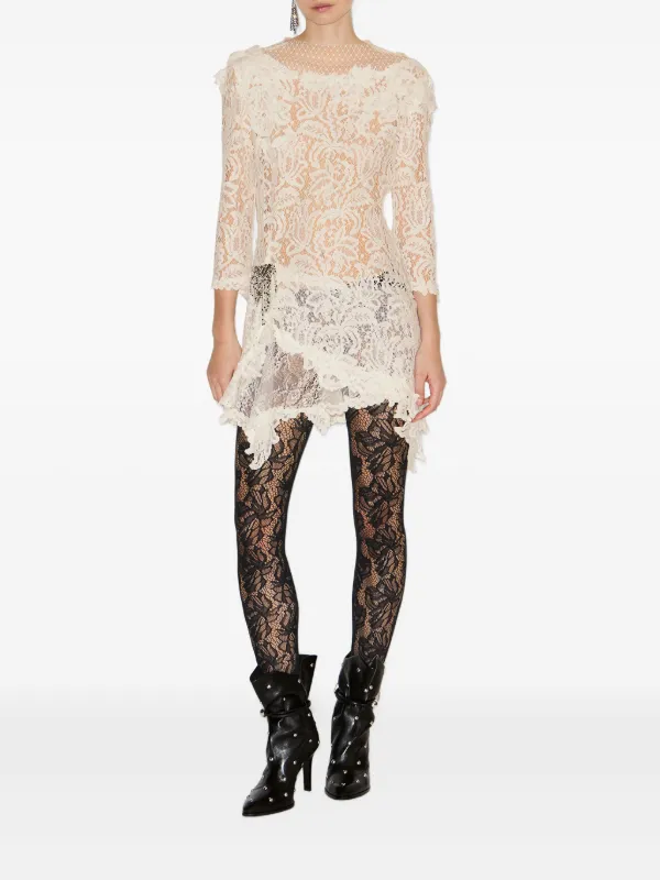 Isabel Marant toile Rubiana Floral-lace Ruffled Dress - White