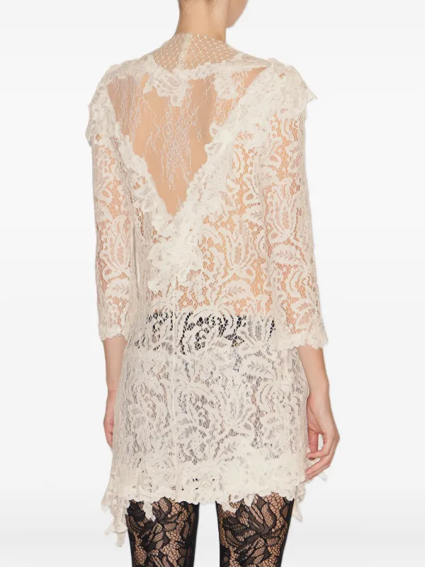 Isabel Marant toile Rubiana Floral-lace Ruffled Dress - White Isabel Marant toile Rubiana Floral-lace Ruffled Dress - White
