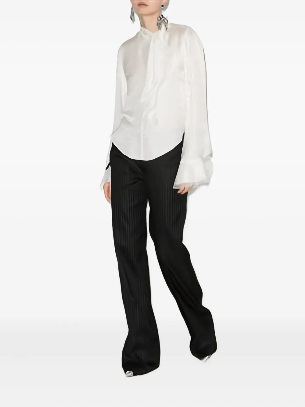 Isabel Marant Raphaella Ruffled-cuff Blouse In Multi
