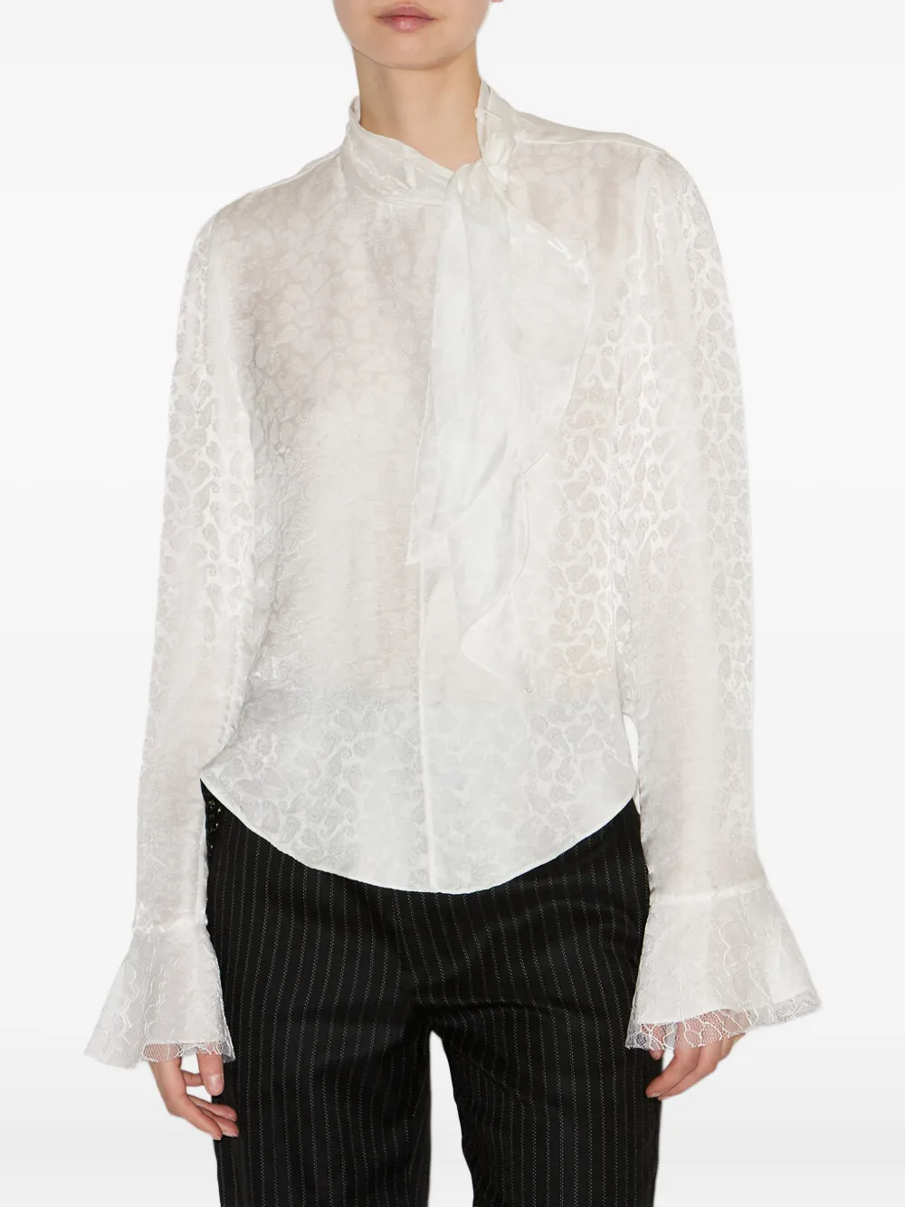 ISABEL MARANT Raphaella blouse met ruches Wit