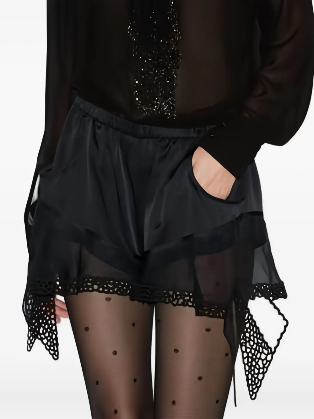 Isabel Marant Ildana Lace-trimmed Shorts In Black