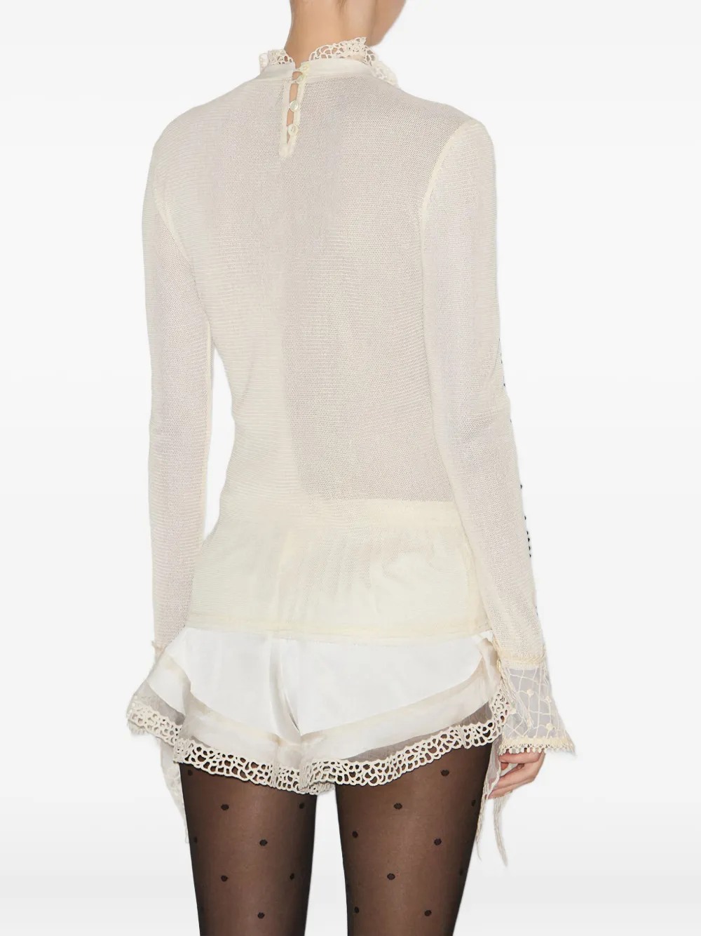 Isabel Marant Ivory Stretch Crochet Sarah Top In Neutral