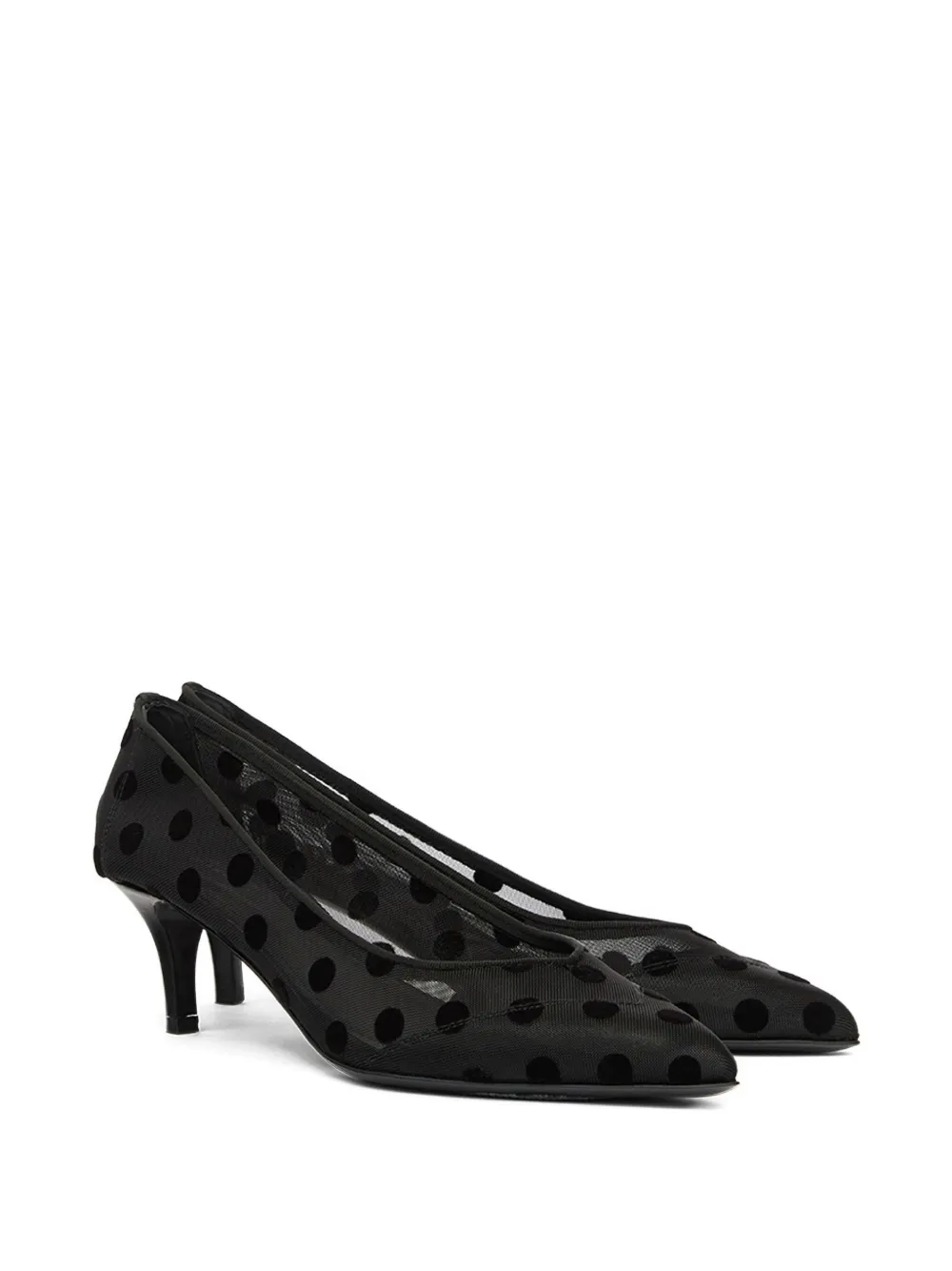 Isabel Marant Peleo Polka-dot Mesh Pumps In Black