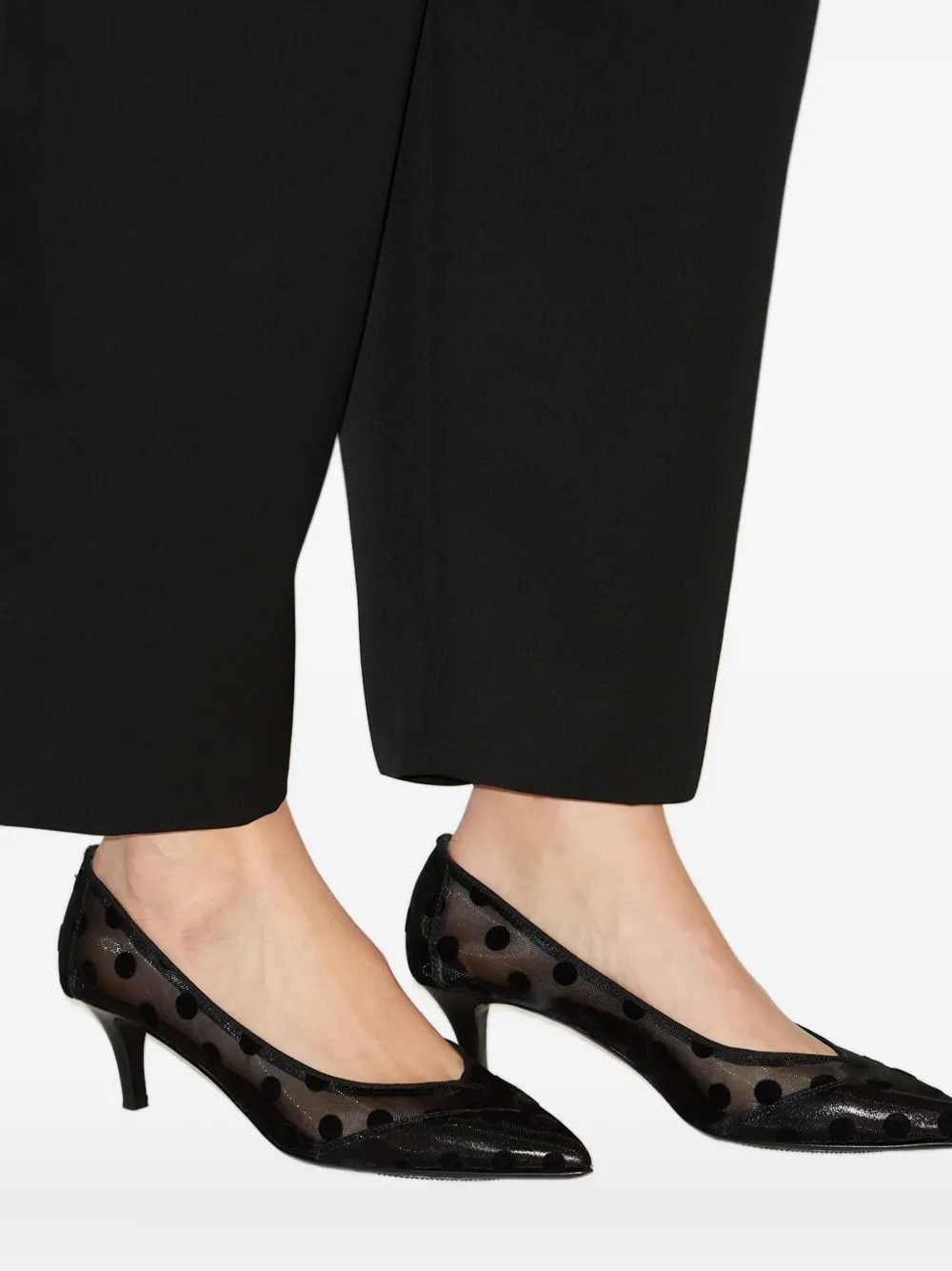 Isabel Marant Peleo Polka-dot Mesh Pumps In Black