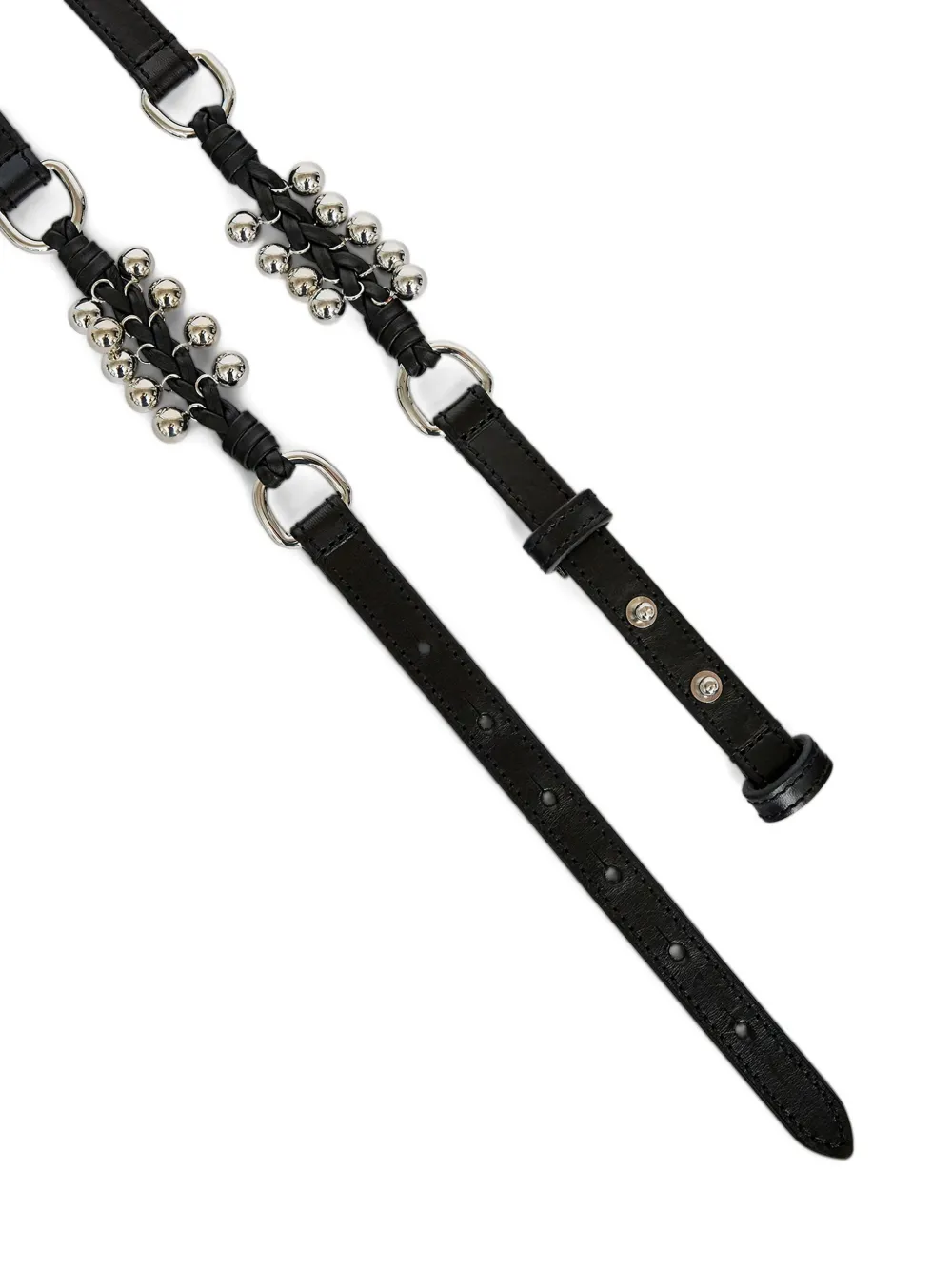 Isabel Marant Beaded Leather Belt In Black