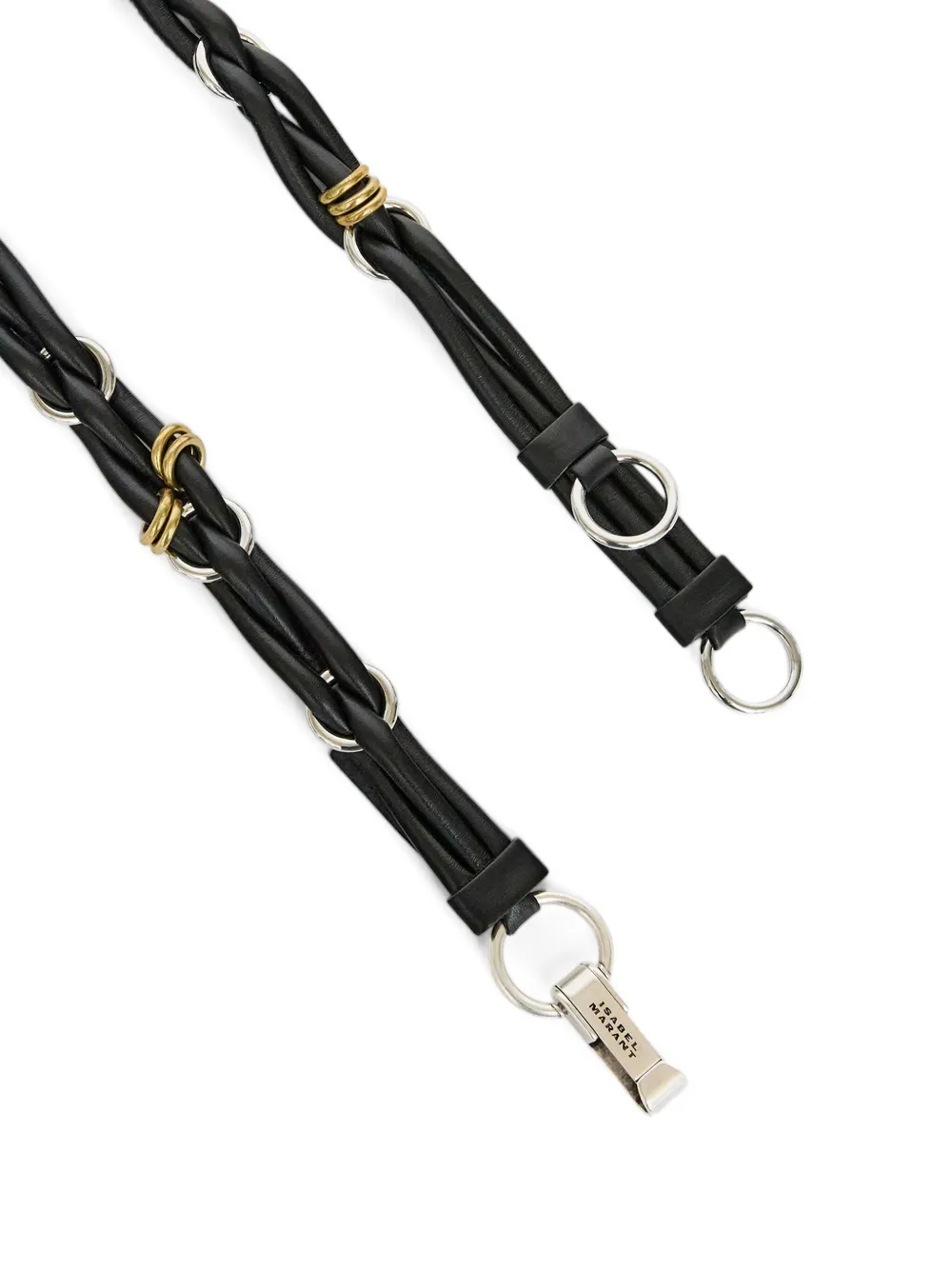 Isabel Marant Mina Braided Leather Belt In Black