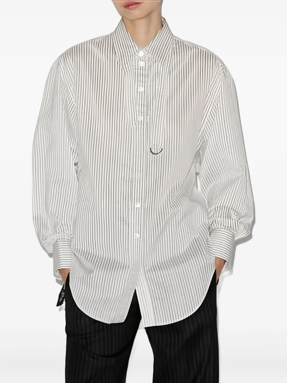 Isabel Marant Aurora Pinstriped Shirt In White