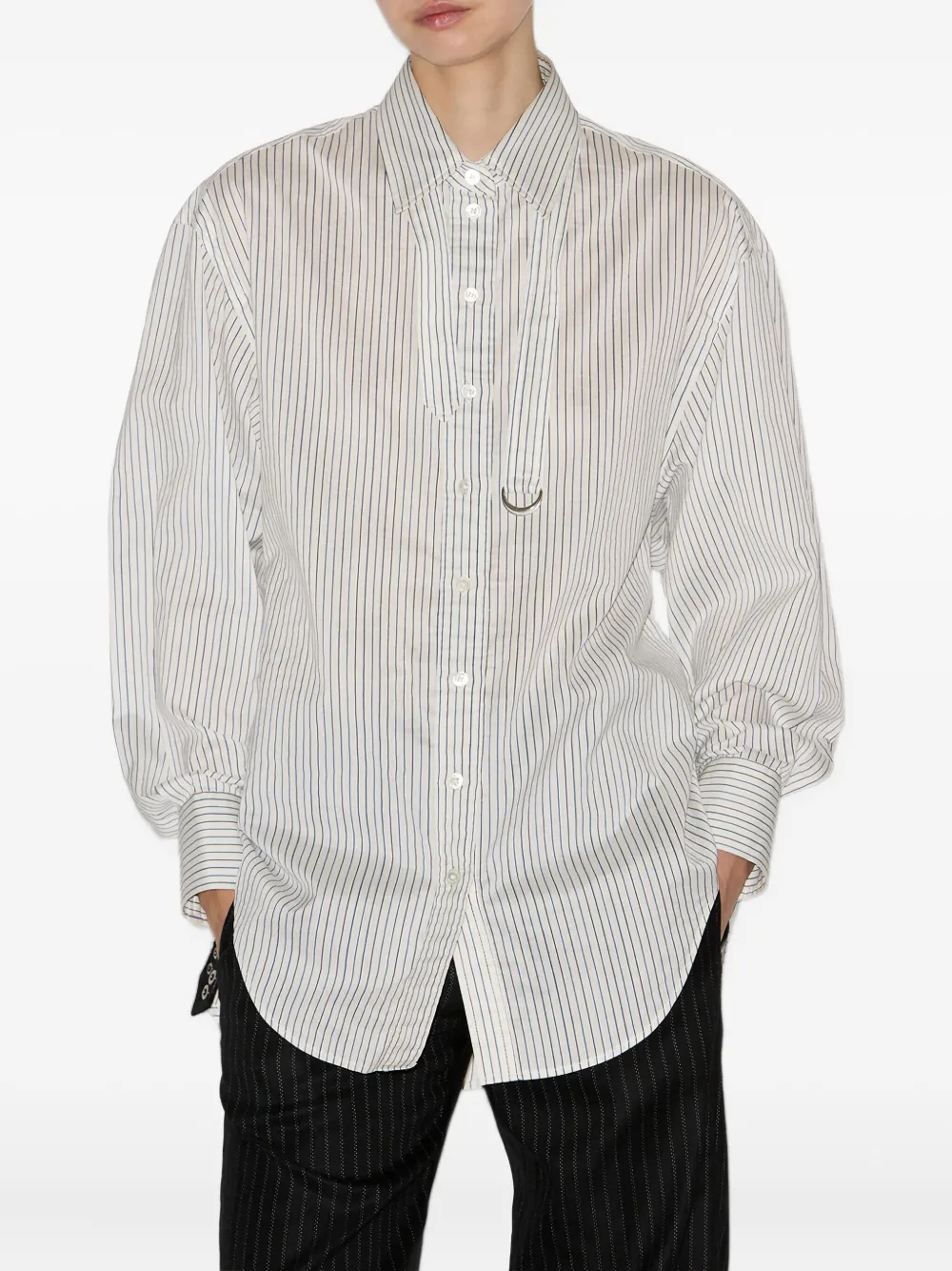 ISABEL MARANT Aurora blouse met krijtstreep Wit