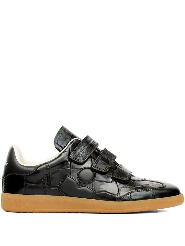 ISABEL MARANT Beth crocodile-effect Sneakers | Black | FARFETCH