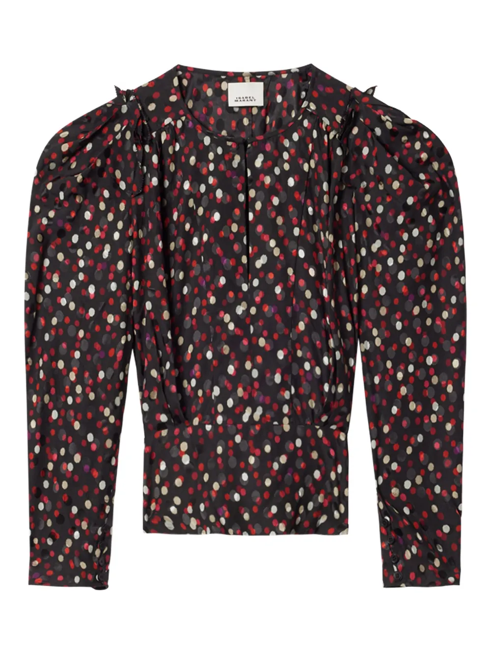 Isabel Marant Zarga Polka-dot Blouse In Black