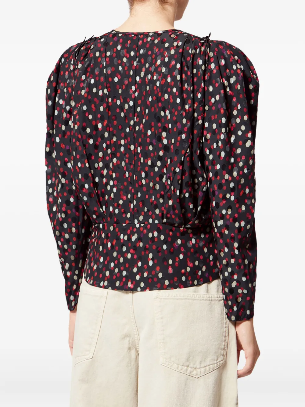 Isabel Marant Zarga Polka-dot Blouse In Black