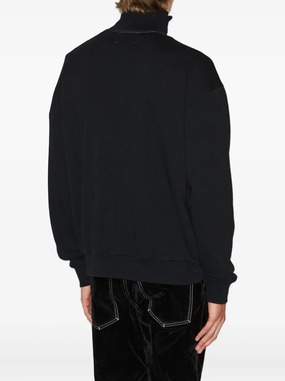 Isabel Marant Marcos High-neck Buttoned Sweatshirt In Black