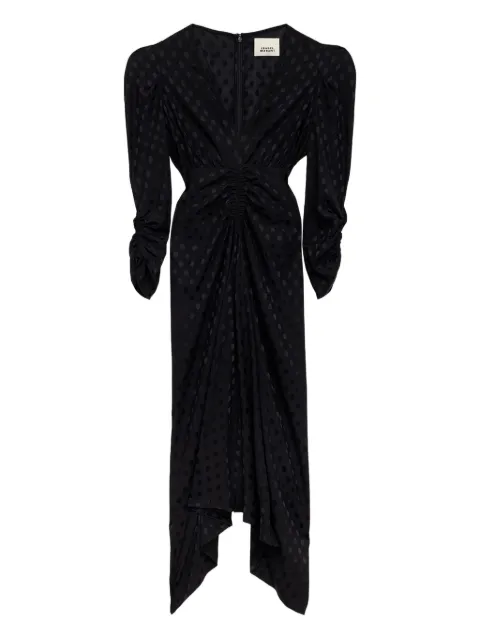 ISABEL MARANT polka-dot pattern puff-sleeve midi dress