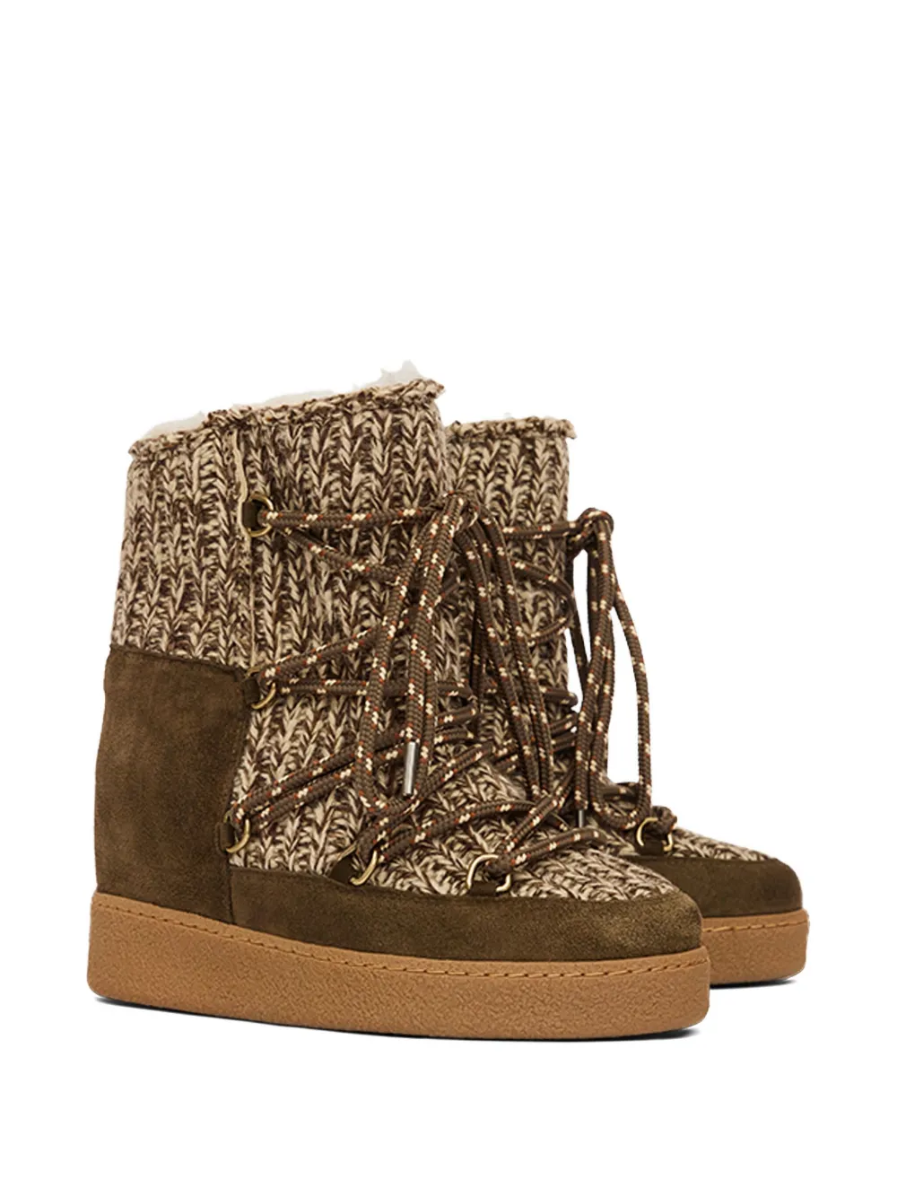 Isabel Marant Suede-trimmed Snow Boots In Brown