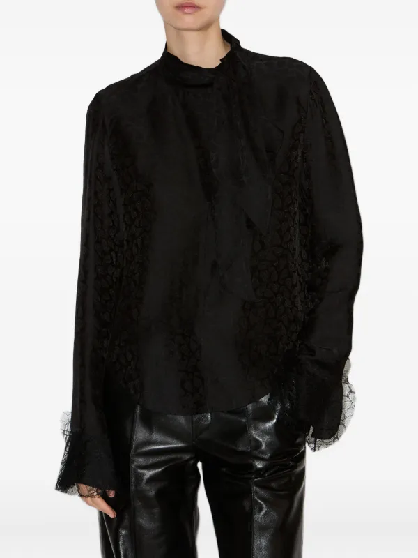 ISABEL MARANT Raphaella ラッフル ブラウス | ブラック | FARFETCH JP