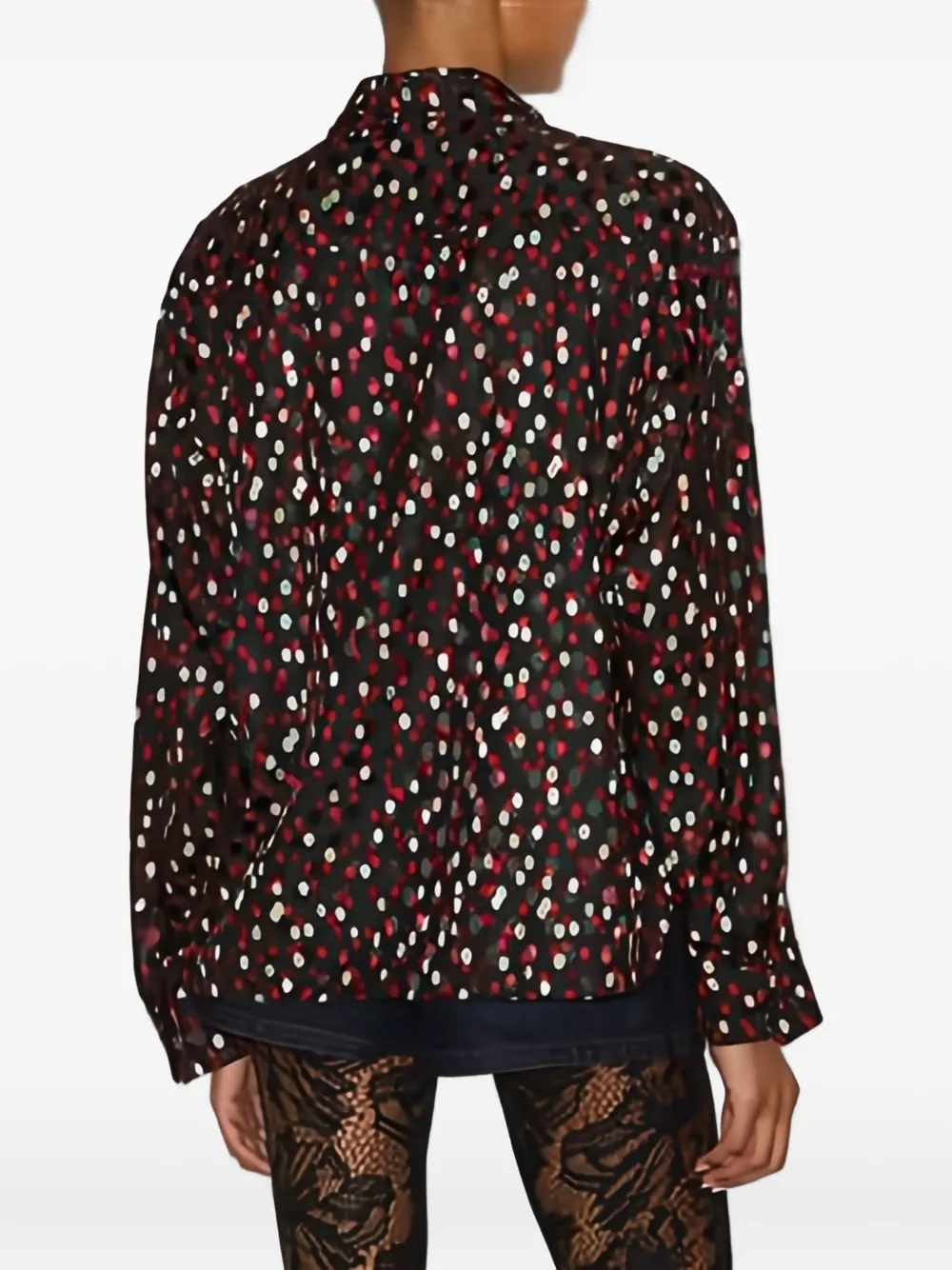 Isabel Marant Emany Ruffled Polka-dot Top In Brown